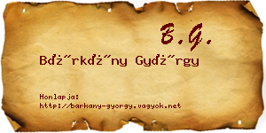 Bárkány György névjegykártya