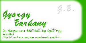 gyorgy barkany business card